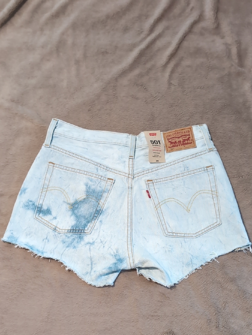 🆕 Levi's Light Blue Tie-Dye 501 Women's Denim Shorts